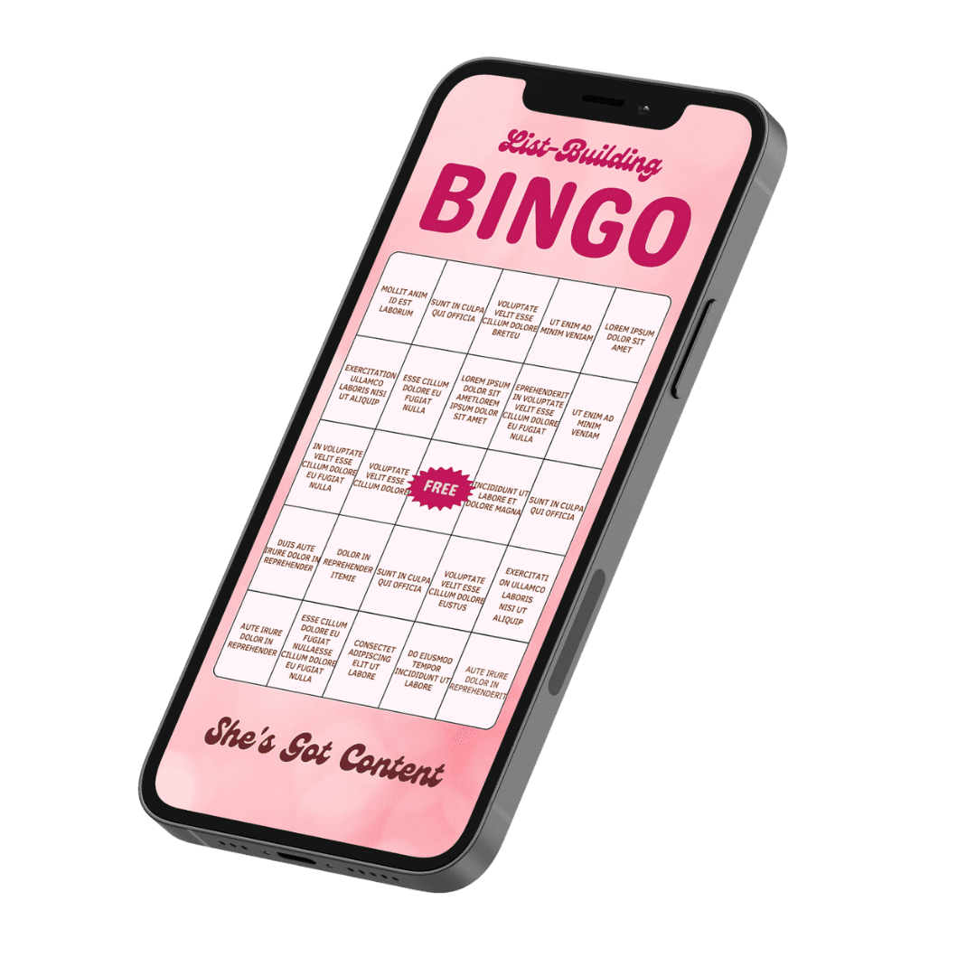 mockup of bingo card on iphone