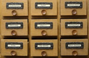 vintage library card catalog 