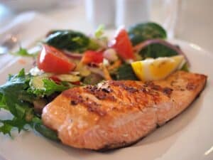 grilled salmon plus veggies