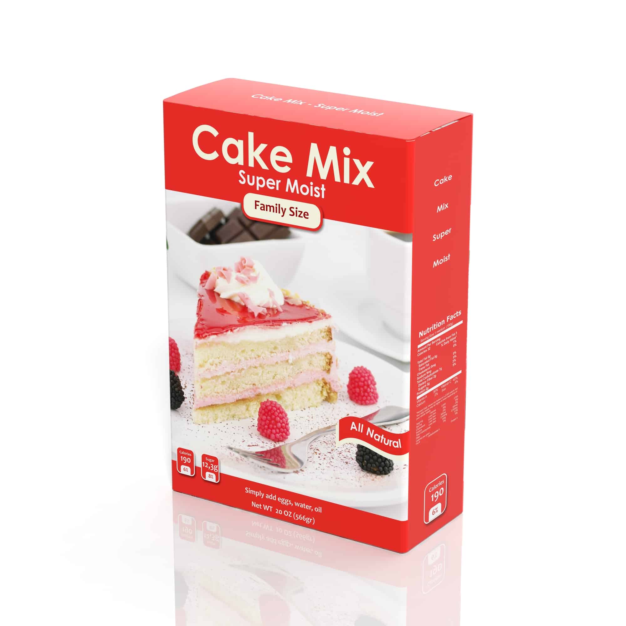 generic box of cake mix with a white background