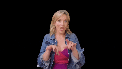 gif of woman miming typing with caption reading New Podcast 